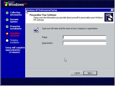 Installing Windows XP